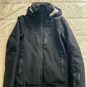 J.Lindeberg Black Hooded Ski Jacket with Chest Zippers